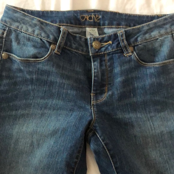 Cache Light Blue Low Rise Side Slit Ankle Zip Skinny Stretch Denim Jeans Size 2 - Picture 4 of 14